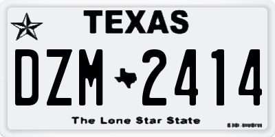 TX license plate DZM2414