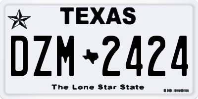 TX license plate DZM2424