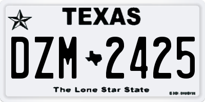 TX license plate DZM2425