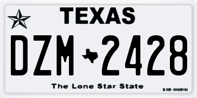 TX license plate DZM2428