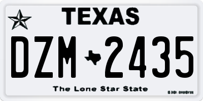 TX license plate DZM2435