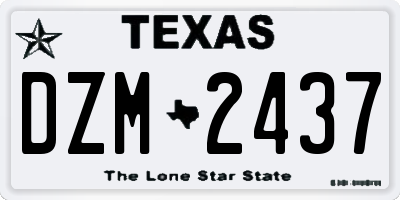 TX license plate DZM2437