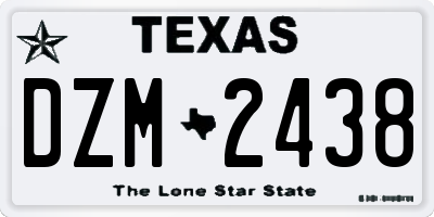 TX license plate DZM2438