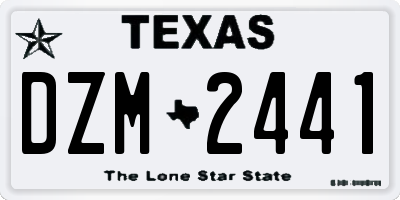 TX license plate DZM2441