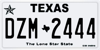 TX license plate DZM2444