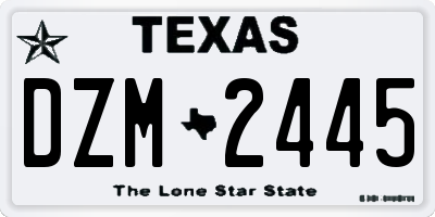 TX license plate DZM2445