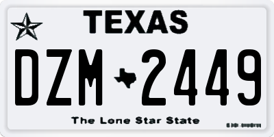 TX license plate DZM2449