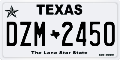 TX license plate DZM2450