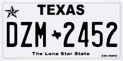 TX license plate DZM2452