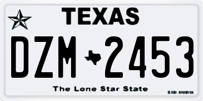 TX license plate DZM2453