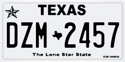 TX license plate DZM2457