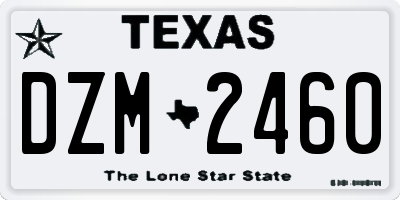 TX license plate DZM2460