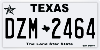 TX license plate DZM2464