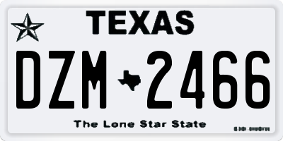 TX license plate DZM2466