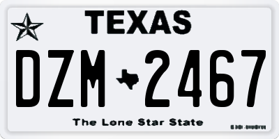 TX license plate DZM2467
