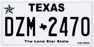 TX license plate DZM2470