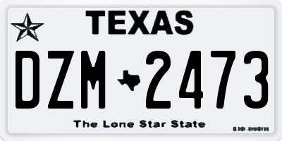 TX license plate DZM2473