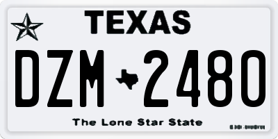 TX license plate DZM2480
