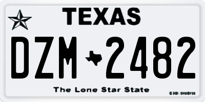 TX license plate DZM2482