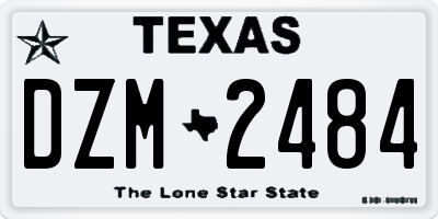 TX license plate DZM2484