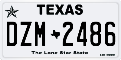 TX license plate DZM2486