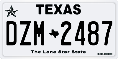 TX license plate DZM2487