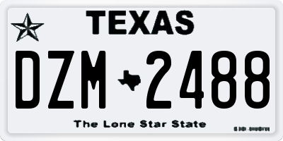 TX license plate DZM2488