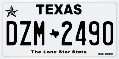 TX license plate DZM2490