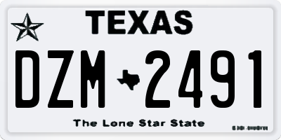 TX license plate DZM2491