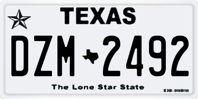 TX license plate DZM2492