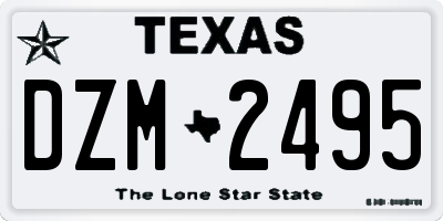 TX license plate DZM2495