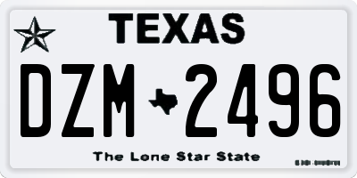 TX license plate DZM2496