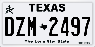 TX license plate DZM2497