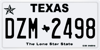 TX license plate DZM2498