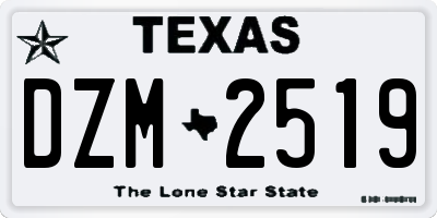 TX license plate DZM2519