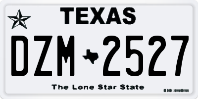 TX license plate DZM2527