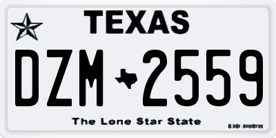 TX license plate DZM2559