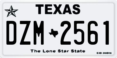 TX license plate DZM2561