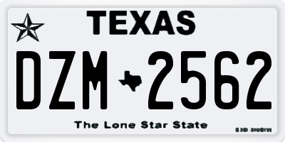 TX license plate DZM2562