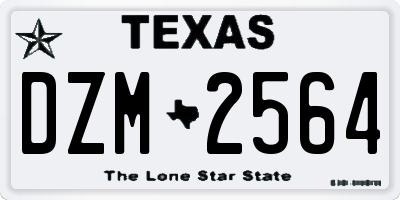 TX license plate DZM2564