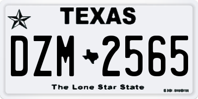 TX license plate DZM2565