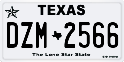 TX license plate DZM2566
