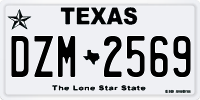 TX license plate DZM2569