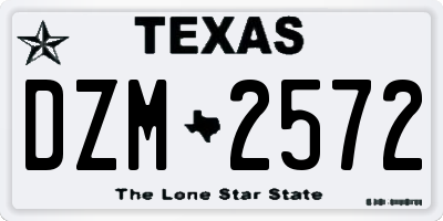 TX license plate DZM2572