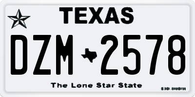 TX license plate DZM2578