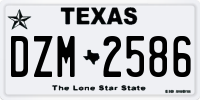 TX license plate DZM2586