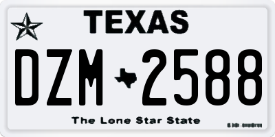 TX license plate DZM2588