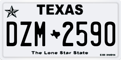 TX license plate DZM2590