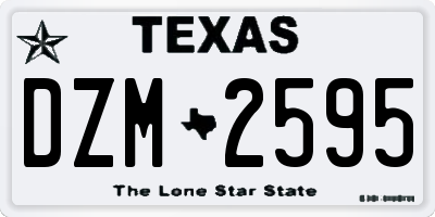 TX license plate DZM2595