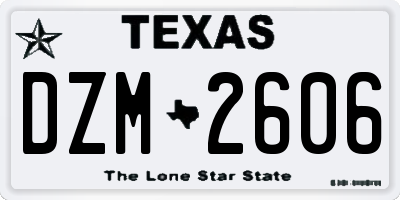 TX license plate DZM2606